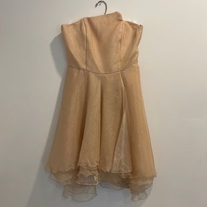 Strapless, a-symmetrical neckline, mini dress. Rare dress by ModCloth